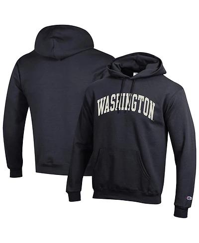 Champion Men's Black Washington Huskies Basic Arch Fleece Pullover Hoodie