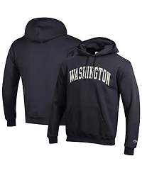 Champion Men's Black Washington Huskies Basic Arch Fleece Pullover Hoodie