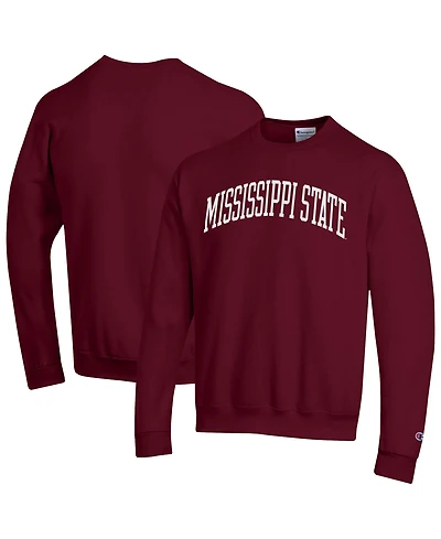 Champion Men's Maroon Mississippi State Bulldogs Basic Arch Fleece Pullover Sweatshirt