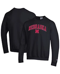 Champion Men's Champion Black Nebraska Huskers Arch Over Logo Pullover Sweatshirt