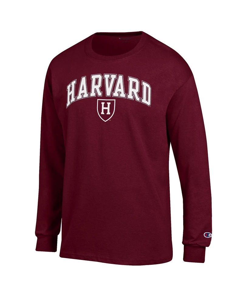Champion Men's Champion Crimson Harvard Arch Over Logo Long sleeves T-Shirt