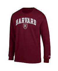 Champion Men's Champion Crimson Harvard Arch Over Logo Long sleeves T-Shirt
