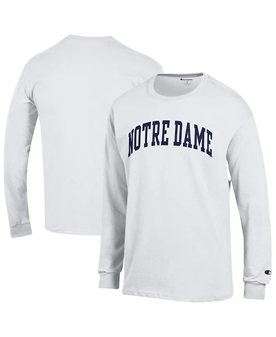 Champion Men's White Notre Dame Fighting Irish Basic Arch Long sleeves T-Shirt