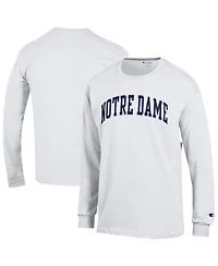 Champion Men's White Notre Dame Fighting Irish Basic Arch Long sleeves T-Shirt