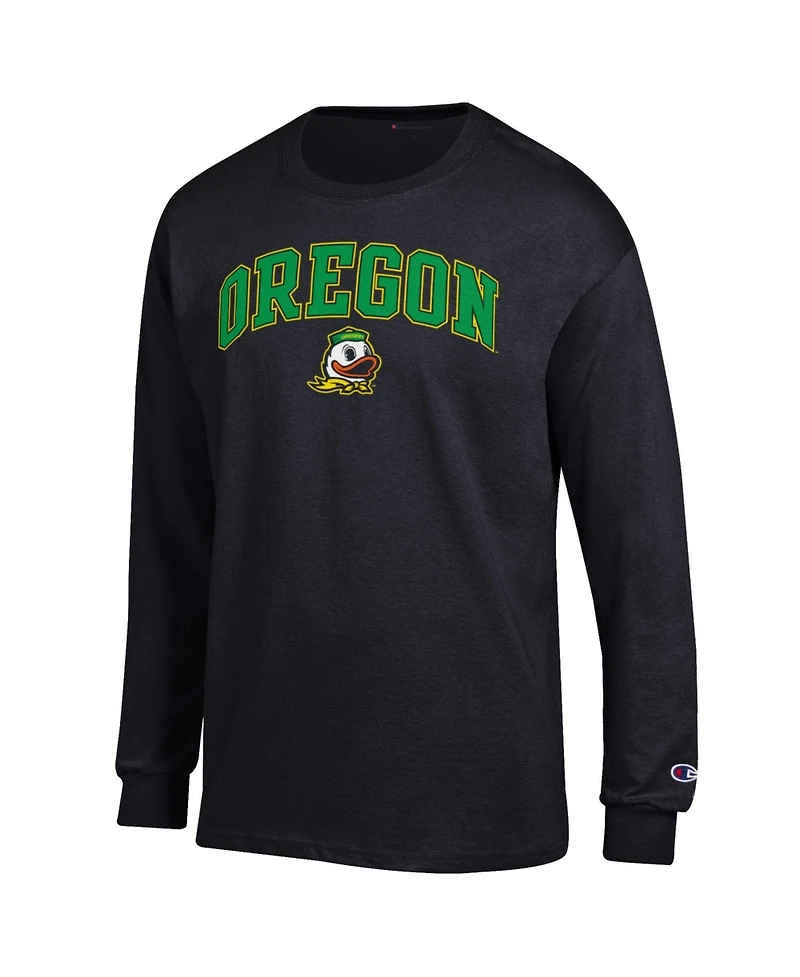 Champion Men's Champion Black Oregon Ducks Arch Over Logo Long sleeves T-Shirt
