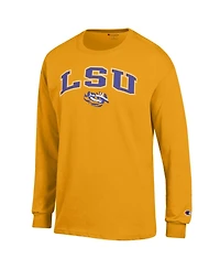 Champion Men's Champion Gold Lsu Tigers Arch Over Logo Long sleeves T-Shirt