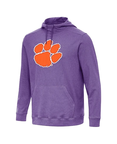 Antigua Men's Heather Purple Clemson Tigers Cloud Pullover Hoodie