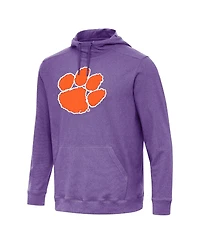 Antigua Men's Heather Purple Clemson Tigers Cloud Pullover Hoodie