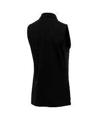 Antigua Women's Heather Black Georgia Bulldogs Layout Sleeveless V-Neck Polo Shirt