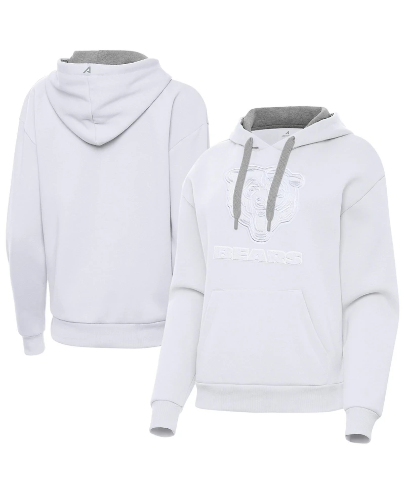 Antigua Women's White Chicago Bears Victory Pullover Hoodie