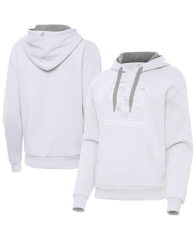 Antigua Women's White Chicago Bears Victory Pullover Hoodie