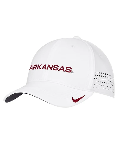 Nike Men's White Arkansas Razorbacks 2026 On-Field AeroBill SwooshFlex Dri-fit Hat