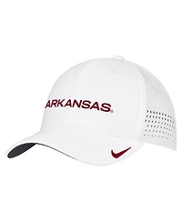Nike Men's White Arkansas Razorbacks 2026 On-Field AeroBill SwooshFlex Dri-fit Hat