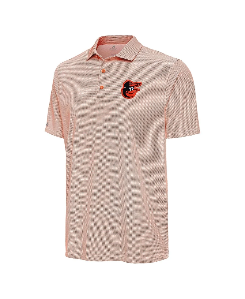 Antigua Men's Orange/White Baltimore Orioles Pave Polo Shirt