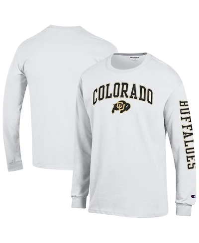 Champion Men's White Colorado Buffaloes Arch Over Logo Long sleeves T-Shirt