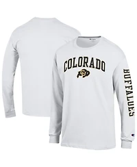 Champion Men's White Colorado Buffaloes Arch Over Logo Long sleeves T-Shirt