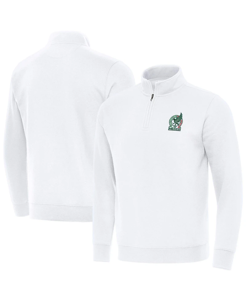 Antigua Men's White Mexico National Team Landslide Quarter-Zip Pullover Sweatshirt