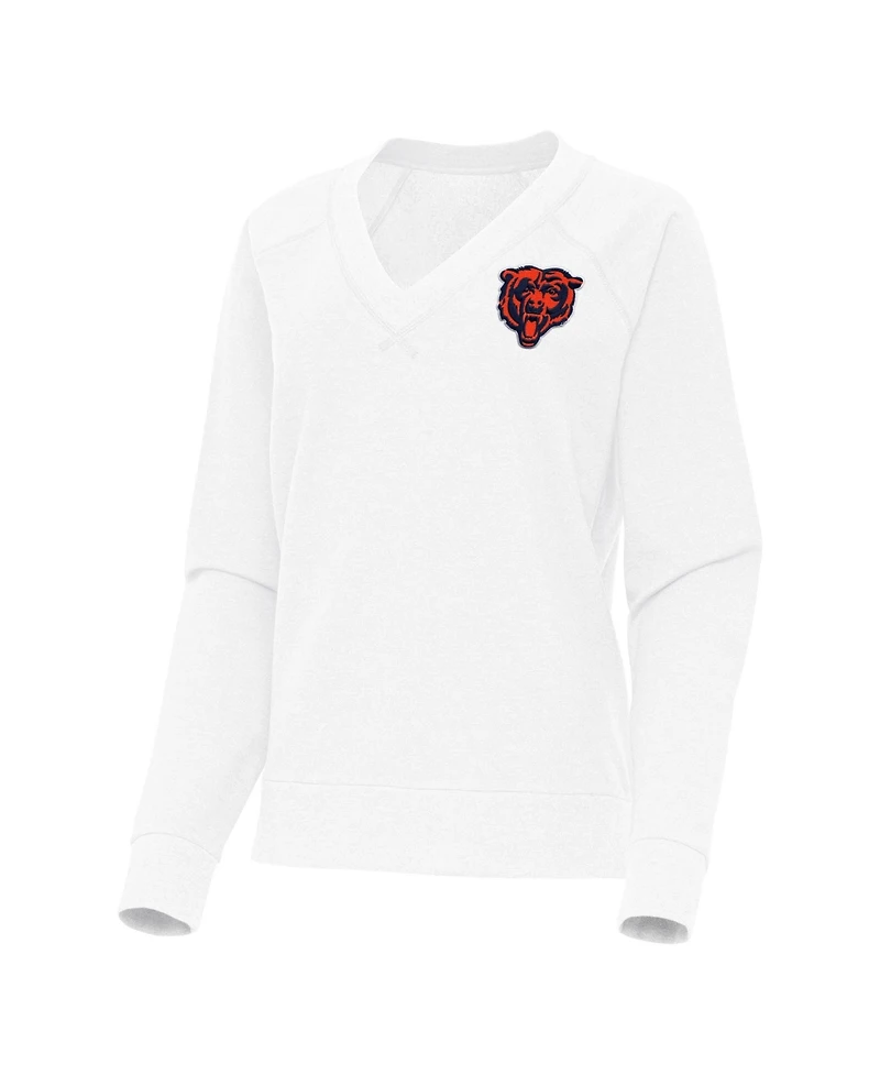 Antigua Women's Chicago Bears V-Neck Long Sleeves Tri-Blend T-Shirt