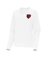 Antigua Women's Chicago Bears V-Neck Long Sleeves Tri-Blend T-Shirt