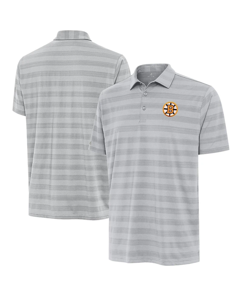 Antigua Men's Gray Boston Bruins Tunnel Polo Shirt