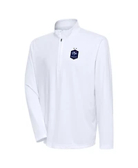 Antigua Men's White France National Team Statement Quarter-Zip Pullover Sweatshirt
