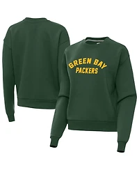 Antigua Women's Green Bay Packers Victory Dropped-Shoulder Embroidered Patch Sweatshirt