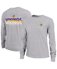 Champion Women's Heather Gray Minnesota Vikings Core Long-Sleeve T-Shirt