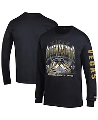 Champion Men's Black Vegas Golden Knights Long sleeves Jersey T-Shirt