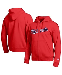 Champion Men's Washington Nationals Red All-Star Wordmark Full-Zip Hoodie