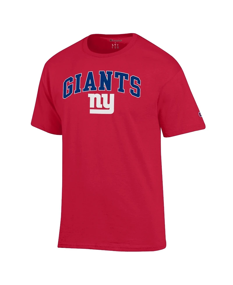 Champion Men's Red New York Giants Arch Over Logo T-Shirt