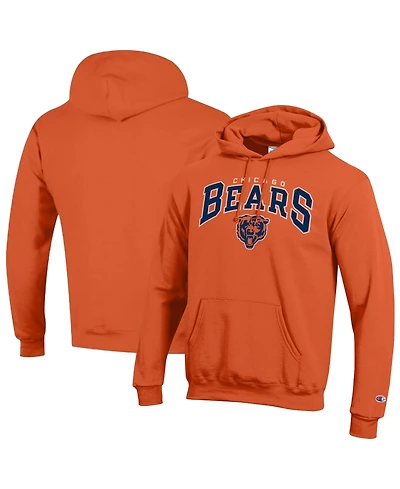 Champion Men's Orange Chicago Bears Power Blend Arch over Logo Hoodie