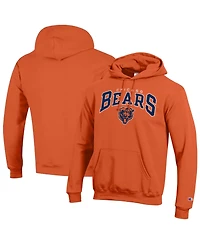 Champion Men's Orange Chicago Bears Power Blend Arch over Logo Hoodie