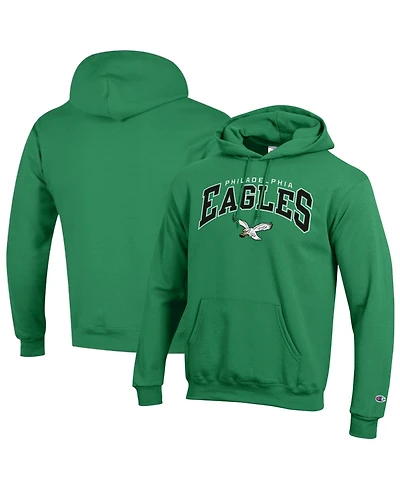 Champion Men's Kelly Green Philadelphia Eagles Power Blend Arch over Logo Hoodie