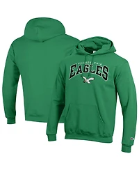 Champion Men's Kelly Green Philadelphia Eagles Power Blend Arch over Logo Hoodie