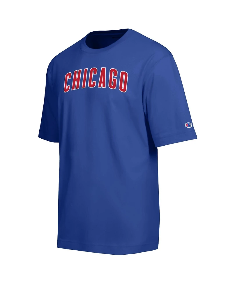 Champion Men's Royal Chicago Cubs All Star Chenille Wordmark T-Shirt