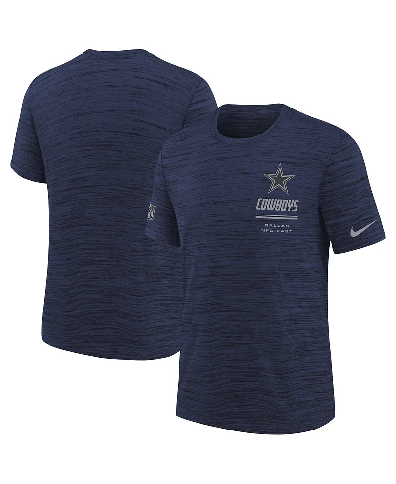 Nike Big Boys and Girls Navy Dallas Cowboys Sideline Velocity Dri-fit T-Shirt