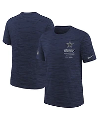 Nike Big Boys and Girls Navy Dallas Cowboys Sideline Velocity Dri-fit T-Shirt