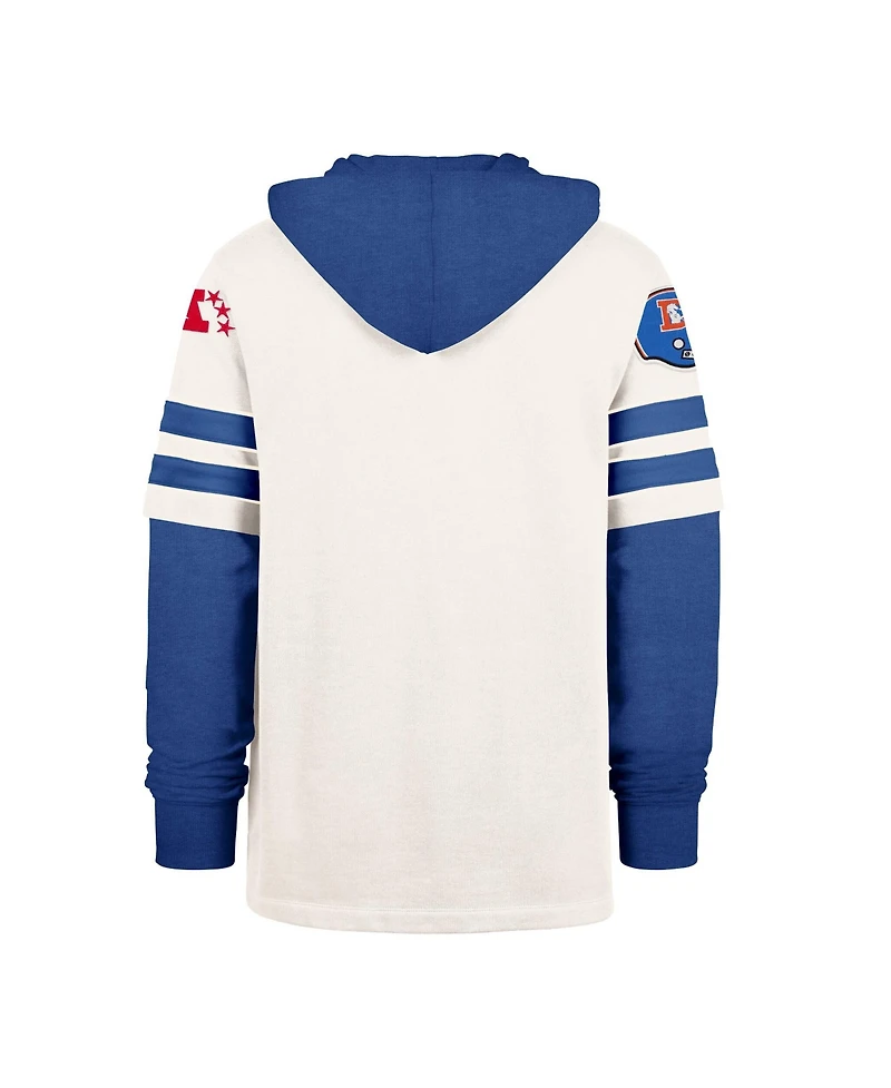 '47 Brand Men's Cream Denver Broncos Split Zone Cornerback Duo Lacer Hoodie