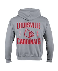 Champion Men's Heather Gray Louisville Cardinals Varsity Power Blend Full-Zip Fleece Hoodie