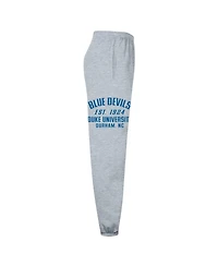 Champion Men's Heather Gray Duke Blue Devils Powerblend Banded Fleece Sweatpants