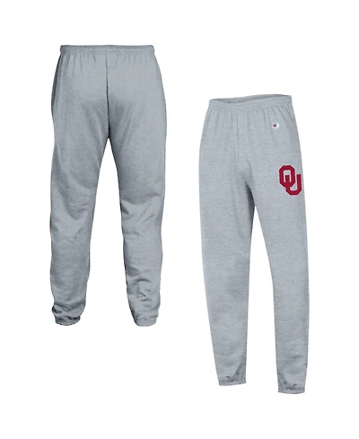 Champion Men's Heather Gray Oklahoma Sooners Powerblend Banded Fleece Sweatpants