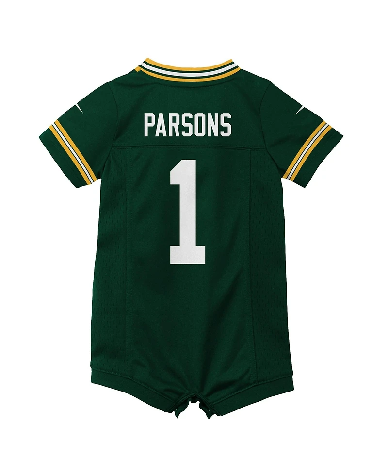 Nike Baby Boys and Girls Micah Parsons Green Bay Packers Romper Game Jersey