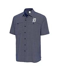 Antigua Men's Navy Detroit Tigers Mosaic Button-Up Shirt
