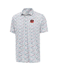 Antigua Men's White Cincinnati Bengals America 250 Freedom Desert Dry Polo Shirt