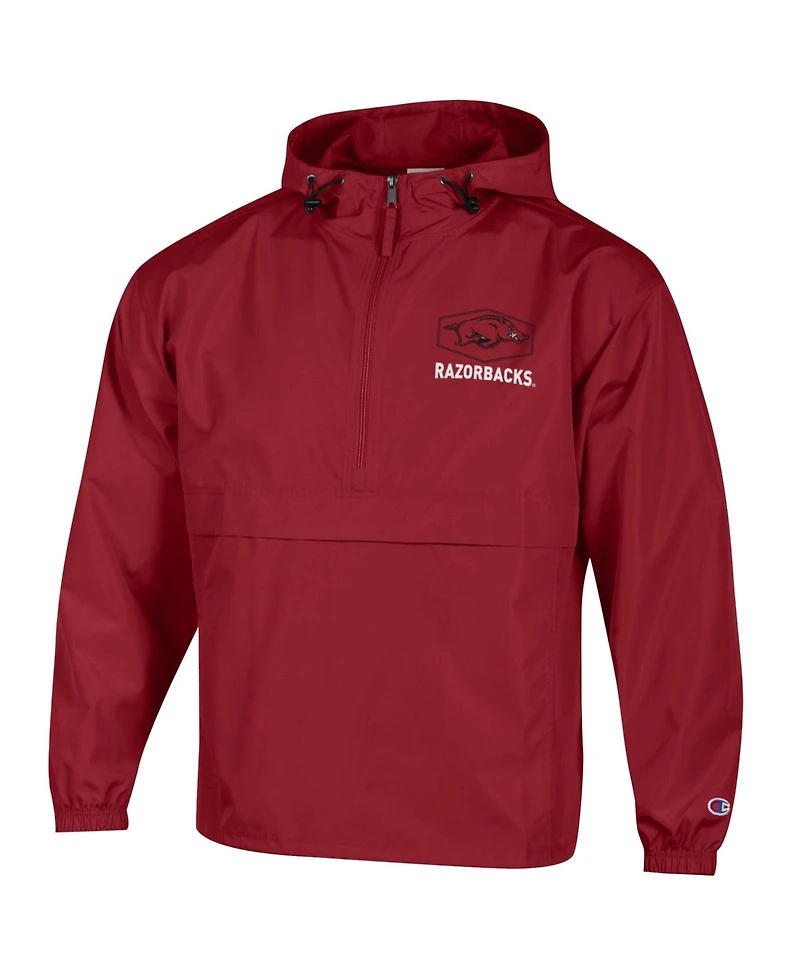 Champion Men's Cardinal Arkansas Razorbacks Delay Packable Half-Zip Jacket
