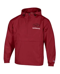 Champion Men's Cardinal Arkansas Razorbacks Delay Packable Half-Zip Jacket