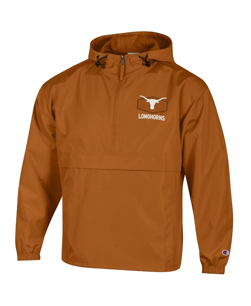 Champion Men's Texas Orange Longhorns Delay Packable Half-Zip Jacket