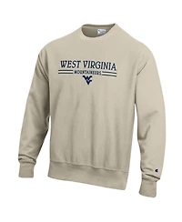 Champion Men's Oatmeal West Virginia Mountaineers Reverse Weave Crewneck Sweatshirt