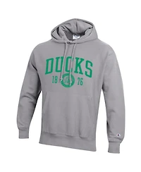 Champion Men's Heather Gray Oregon Ducks Established Reverse Weave Hoodie