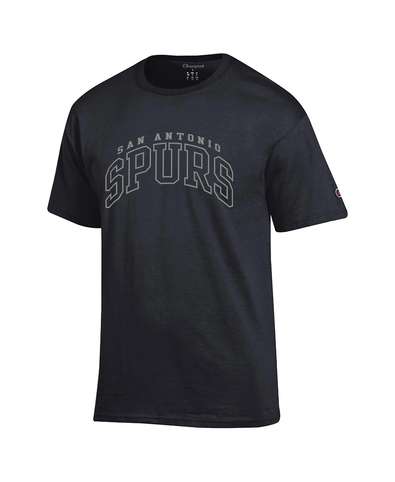 Champion Men's Black San Antonio Spurs Jersey Cotton T-Shirt